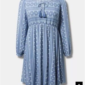 Torrid Blue Patterned Dress